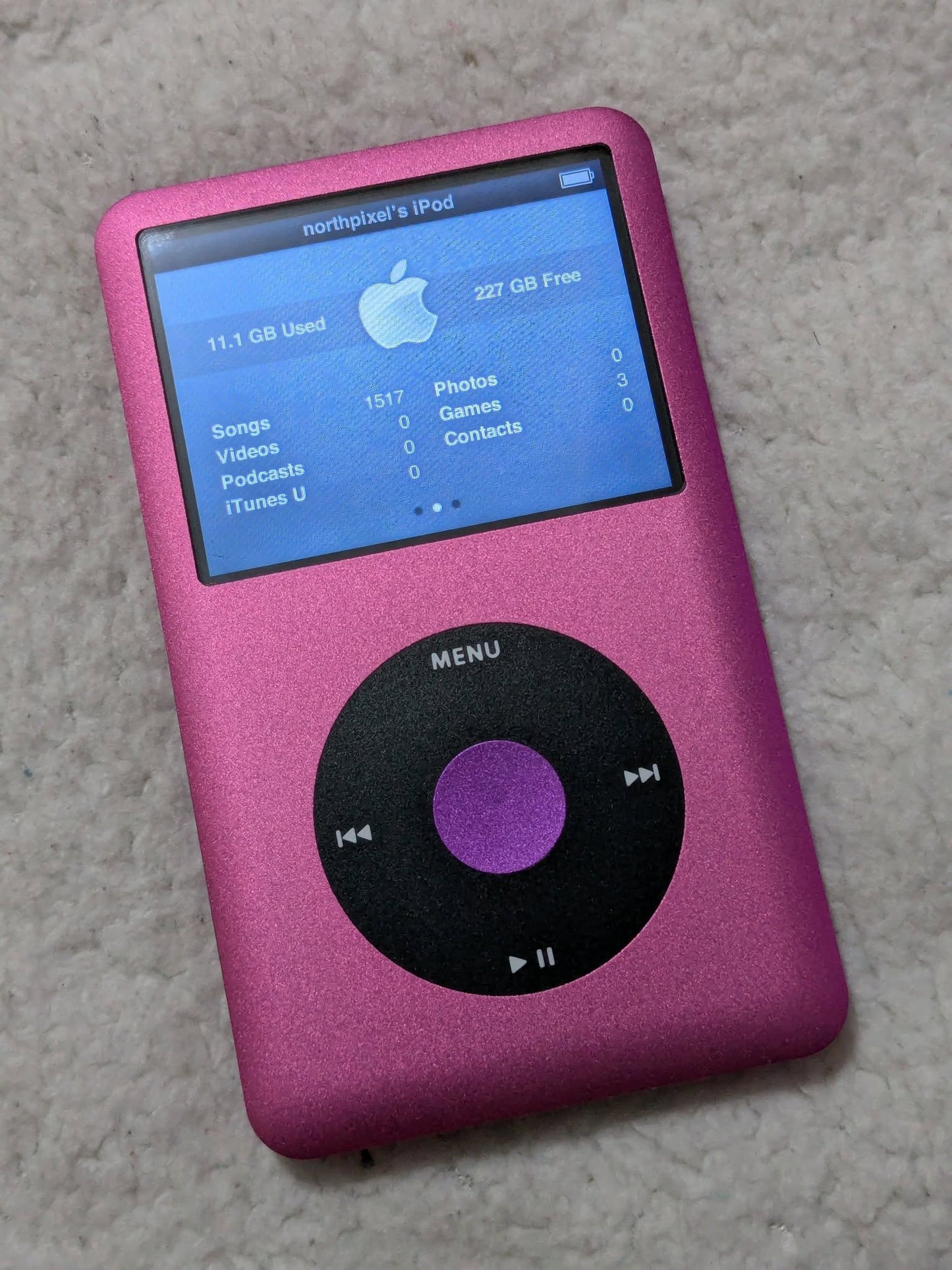 iPod Classic 7th Gen | Pink Edition | 1TB SSD | 3000 mAh Battery