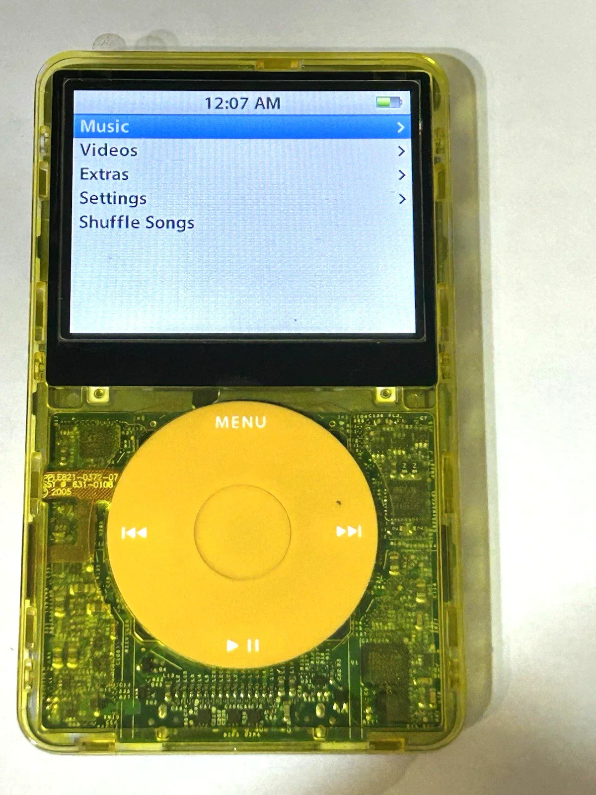 iPod Classic 5th Gen | Mello Yellow Atomic | Bluetooth Mod | 2TB SSD | 3000 mAh Battery | USB-C Upgrade